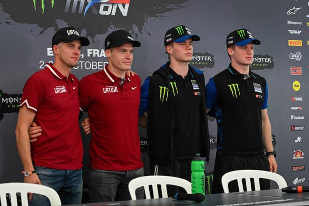 MOTOCROSS : 2026 FIM Motocross of Nations - ErnÃ e circuit - France - 02 10 2026 16 LATVIA : Karlis Alberts REISULIS (Yamaha MXGP) - Janis Martins REISULIS (Yamaha MX2) - Pauls JONASS (Kawasaki Open), during the 2026 FIM Motocross of Nations, on the ErnÃ e circuit, France, from October 2 to 4, 2026. ERNEE CIRCUITFrance  Copyright: xMPSxAGENCYx