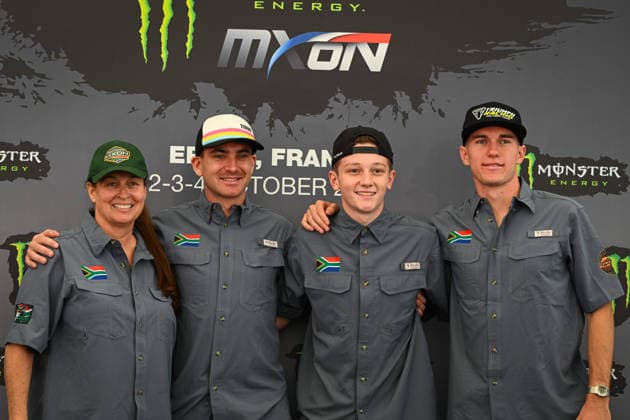 MOTOCROSS : 2026 FIM Motocross of Nations - ErnÃ e circuit - France - 02 10 2026 25 REP. OF SOUTH AFRICA : Slade SMITH (Yamaha MXGP) - Camden MCLELLAN (Triumph MX2) - Trey COX (KTM Open), during the 2026 FIM Motocross of Nations, on the ErnÃ e circuit, France, from October 2 to 4, 2026. ERNEE CIRCUITFrance  Copyright: xMPSxAGENCYx