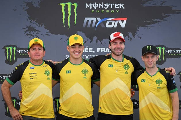 MOTOCROSS : 2026 FIM Motocross of Nations - ErnÃ e circuit - France - 02 10 2026 9 BRAZIL : Fabio SANTOS (Yamaha MXGP) - Guilherme BRESOLIN (Kawasaki MX2) - Enzo LOPES (Honda Open), during the 2026 FIM Motocross of Nations, on the ErnÃ e circuit, France, from October 2 to 4, 2026. ERNEE CIRCUITFrance  Copyright: xMPSxAGENCYx