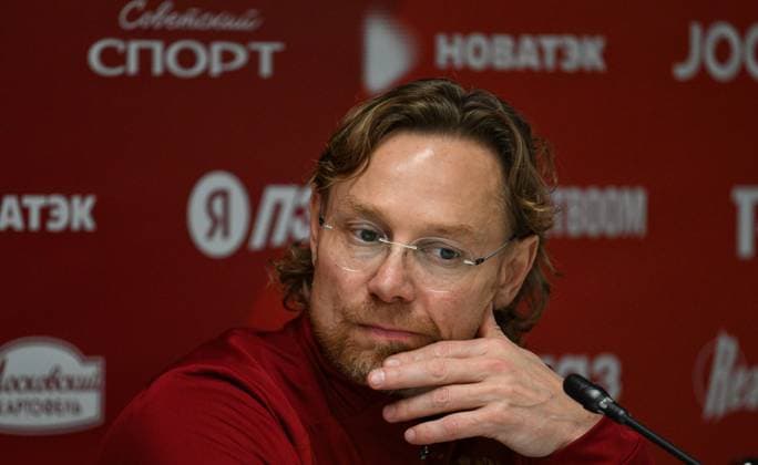 Russia Soccer Friendly Russia Training 9256470 02.10.2026 Russia s head coach Valery Karpin attends a news conference on the eve of the friendly soccer match against Namibia at Yekaterinburg Arena in Yekaterinburg, Russia. Grigory Sysoev Sputnik Yekaterinburg Russia  Copyright: xGrigoryxSysoevx