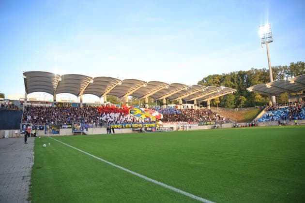 October 2, 2026, Soccer, Men s, Friendly Match, 2026–2027 Season, 1 FC Saarbrücken vs. AS Nancy Lorraine, 1 FC Saarbrücken fans perform a choreographed display, Choreo Saarbrücken, Ludwigsparkstadion, Saarland, Germany Copyright: xFabianxKleerx