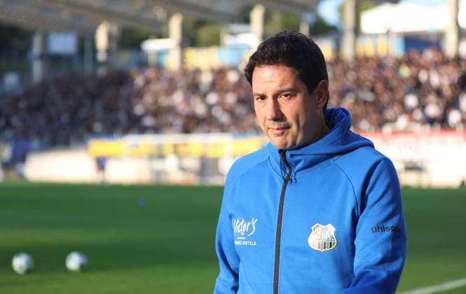 October 2, 2026, Soccer, Men s, Friendly Match, 2026–2027 Season, 1 FC Saarbrücken vs. AS Nancy Lorraine, Coach Argirios Giannikis, 1 FC Saarbrücken, Saarbrücken, Ludwigsparkstadion, Saarland, Germany Copyright: xFabianxKleerx