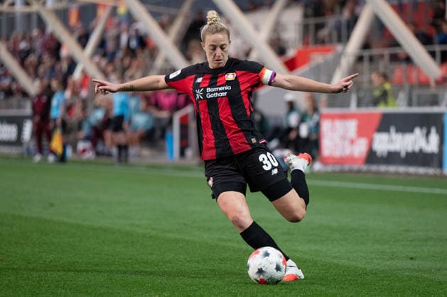 Carolin Simon, 30, Bayer 04 Leverkusen Women, Bayer 04 Leverkusen Women vs. SV Werder Bremen Women, Soccer, Google Pixel Women s Bundesliga, Matchday 6, 2026–2027, October 2, 2026 DFB regulations prohibit any use of photographs as image sequences and or quasi-video Leverkusen, North Rhine-Westphalia, Germany Copyright: xkolbert-press MarkusxVerwimpx