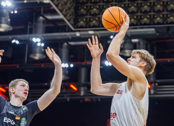 October 2, 2026 Basketball Season 2026–2027 2nd Bundesliga Pro A Matchday 2 Nuremberg Falcons Basketball Club NBC EPG Baskets Koblenz Sports Photo Zink DaMa xdaxmax Jonas Niedermanner 9, EPG Guardians Koblenz Jarne Jürgens Juergens 21, Nuremberg Falcons BC NBC