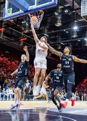 October 2, 2026 Basketball Season 2026–2027 2nd Bundesliga Pro A Matchday 2 Nuremberg Falcons Basketball Club NBC EPG Baskets Koblenz Sports Photo Zink DaMa xdaxmax Jonas Niedermanner 9, EPG Guardians Koblenz Nate Heise 33, Nuremberg Falcons BC NBC Ferenc Gille 11, EPG Guardians Koblenz