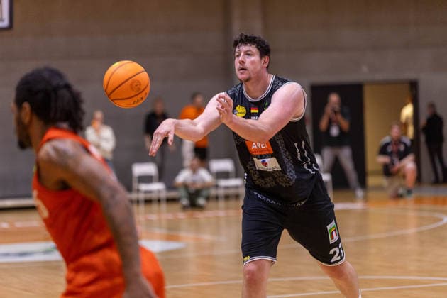 Nico Brezel Kreisbau Kirchheim Knights, 21 GER, OrangeAcademy vs. Kreisbau Kirchheim Knights, Barmer 2 Basketball Bundesliga, Matchday 2, 2026–2027 Season, October 2, 2026 GER, OrangeAcademy vs. Kreisbau Kirchheim Knights, Barmer 2 Basketball Bundesliga, Matchday 2, 2026–2027 season, October 2, 2026 Neu Ulm Copyright: xEibner-Pressefoto NinaxSanderx EP_NSR