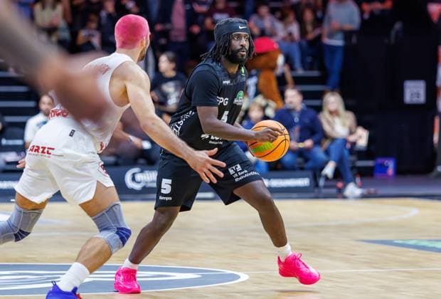 October 2, 2026 Basketball Season 2026–2027 2nd Bundesliga Pro A Matchday 2 Nuremberg Falcons Basketball Club NBC vs. EPG Baskets Koblenz Sports photo by Zink DaMa xdaxmax Dominick von Waaden 9, Nuremberg Falcons BC NBC Tyren Moore 5, EPG Guardians Koblenz