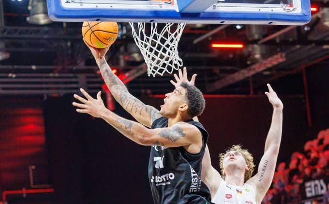 October 2, 2026 Basketball Season 2026–2027 2nd Bundesliga Pro A Matchday 2 Nuremberg Falcons Basketball Club NBC EPG Baskets Koblenz Sports Photo Zink DaMa xdaxmax Ferenc Gille 11, EPG Guardians Koblenz Nicholas Nic Welp 20, Nuremberg Falcons BC NBC
