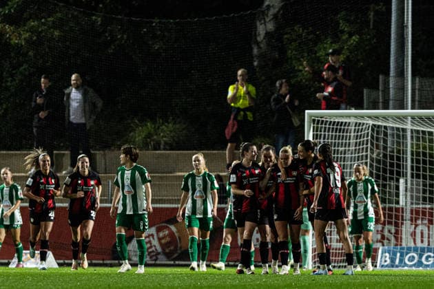 Google Pixel Women s Bundesliga Bayer 04 Leverkusen Women SV Werder Bremen Women 10 02 2026 Bayer 04 Leverkusen Women celebrate the goal, 2-2 Google Pixel Women s Bundesliga Bayer 04 Leverkusen Women SV Werder Bremen Women BayArena, Leverkusen, October 2, 2026 DFL regulations prohibit any use of photographs as image sequences and or quasi-video Copyright: xBEAUTIFULxSPORTS Buriakovx