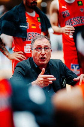 BB 2BL SBB Boerde Baskets Giessen 46ers Branislav Ignjatovic GIESSEN 46ers during the 2026–2027 season in the 2nd Barmer Basketball Bundesliga Pro A on Matchday 2, SBB Baskets and Giessen 46ers at the Wolfgang LakenMacher Hall on October 2, 2026, in Magdeburg, Saxony-Anhalt, Germany