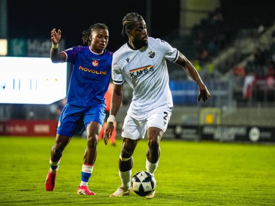 October 2, 2026, xwppx, Regionalliga Southwest Soccer, SV Sandhausen vs. 1. FC Kaiserslautern II: Kwabe Schulz (SV Sandhausen), Chernoh Bah (1. FC Kaiserslautern II)
