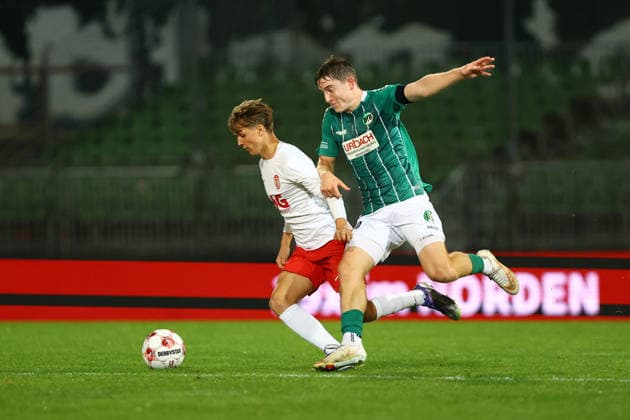 6 Bjarne Pfundheller, VfB Lübeck, 14 Nick Hoffmann Eimsbütteler TV Men’s Soccer I Regionalliga Nord I 2026–2027 Season I Matchday 12 I VfB Lübeck vs. Eimsbütteler TV I October 2, 2026 I Stadion an der Lohmühle