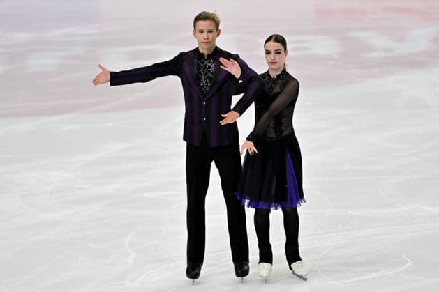 LJUBLJANA; SLOVENIJA - OCTOBER 02: Louise Cohas-Bogey and Daniil Grishin of France in action during the Junior Ice Dance - Rhythm Dance on the ISU Figure skating, Eiskunstlauf Junior Grand Prix Ljubljana 2026 in Hala Tivoli on October 02, 2026 in Ljubljana, Slovenia. (Photo by Igor Kupljenik Sports Press Photo). Copyright: xIgorxKupljenikx xSPPx Sportspressphoto_SPR243803