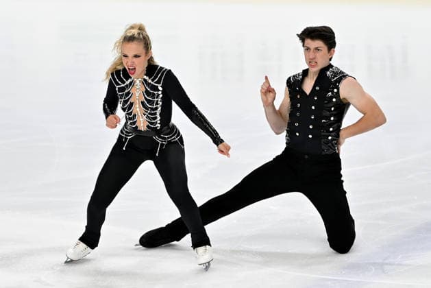LJUBLJANA; SLOVENIJA - OCTOBER 02: Ambre Perrier Gianesini and Samuel Blanc Klaperman of France in action during the Junior Ice Dance - Rhythm Dance on the ISU Figure skating, Eiskunstlauf Junior Grand Prix Ljubljana 2026 in Hala Tivoli on October 02, 2026 in Ljubljana, Slovenia. (Photo by Igor Kupljenik Sports Press Photo). Copyright: xIgorxKupljenikx xSPPx Sportspressphoto_SPR243846