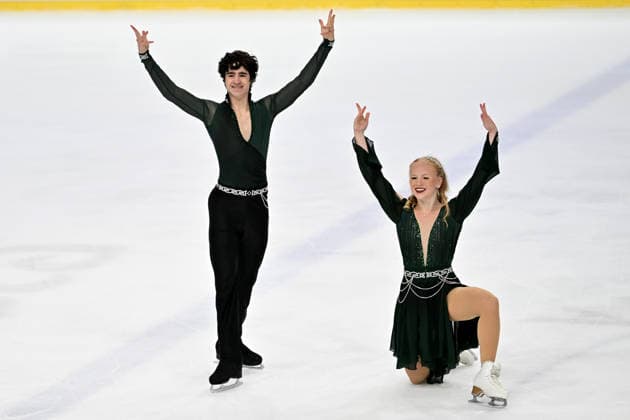 LJUBLJANA; SLOVENIJA - OCTOBER 02: Lara Sundberg and Hector Gonzalez Elvira of Spain in action during the Junior Ice Dance - Rhythm Dance on the ISU Figure skating, Eiskunstlauf Junior Grand Prix Ljubljana 2026 in Hala Tivoli on October 02, 2026 in Ljubljana, Slovenia. (Photo by Igor Kupljenik Sports Press Photo). Copyright: xIgorxKupljenikx xSPPx Sportspressphoto_SPR243877