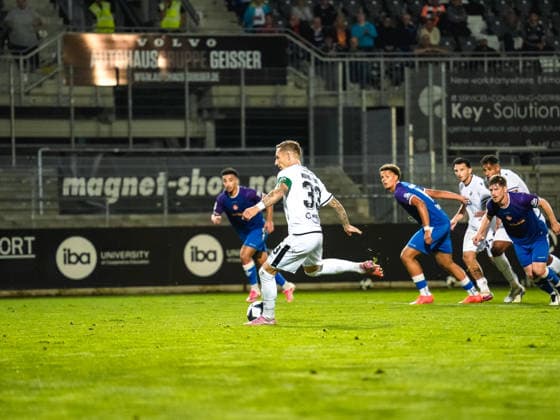 October 2, 2026, xwppx, Southwest Regional Soccer League, SV Sandhausen vs. 1. FC Kaiserslautern II; Marco Kehl Gomez scores for SV Sandhausen, making it 1–0 on a penalty kick