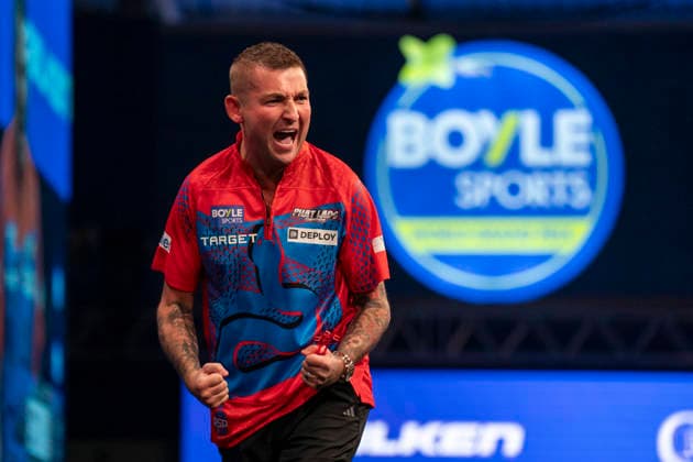 2026 BOYLE Sports World Grand Prix Nathan Aspinall celebrates winning the second set against ˜Ryan Joyce during the 2026 Boyle Sports World Grand Prix Quarter-Finals at Mattioli Arena, Leicester, United Kingdom on 2 October 2026 Credit: Alex Young Every Second Media Editorial use only. All images are copyright Every Second Media Limited. No images may be reproduced without prior permission. Copyright: xIMAGO EveryxSecondxMediax ESM-2197-0010 AlexxYoungx xEveryxSecondxMediax