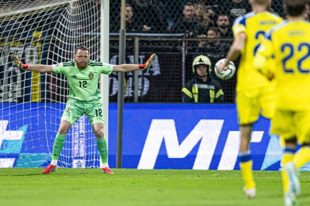 261002 Goalkeeper Viktor Johansson of Sweden during the Nations League soccer match between Bosnia and Herzegovina and Sweden on October 2, 2026 in Zenica. Photo by Ludvig Thunman. BILDBYRAN code LT LT0823 soccer football fotball Nations League UEFA Nations League Bosnia and Herzegovina Sweden Sweden A BBENG  Copyright: LUDVIGxTHUNMAN BB261002LT072