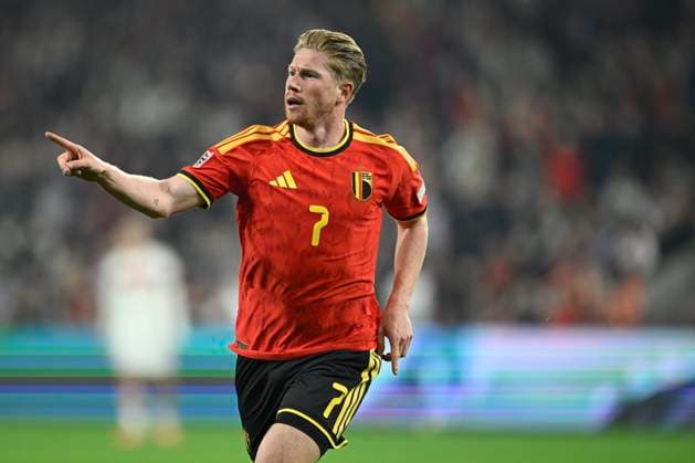 Belgium v Turkey - UEFA Nations League 2026 LIEGE, BELGIUM - OCTOBER 02 : De Bruyne Kevin forward of Belgium celebrates scoring a goal during the UEFA Nations League tournament league phase matchday 3 group A1 match between Belgium and Turkey on October 2, 2026 in Liege, Belgium, 02 10 2026 Liege Belgium  Copyright: xNicoxVereeckenx