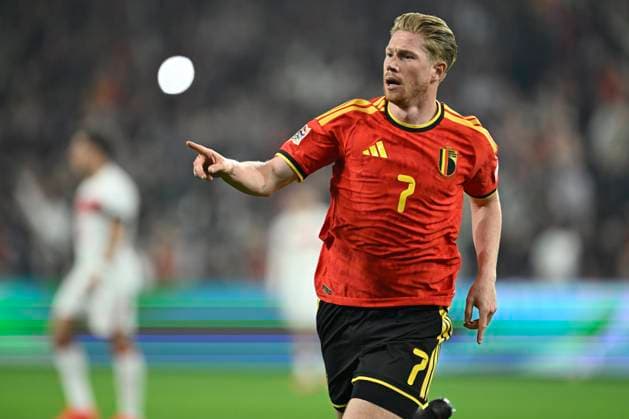 Belgium v Turkey - UEFA Nations League 2026 LIEGE, BELGIUM - OCTOBER 02 : De Bruyne Kevin forward of Belgium celebrates scoring a goal during the UEFA Nations League tournament league phase matchday 3 group A1 match between Belgium and Turkey on October 2, 2026 in Liege, Belgium, 02 10 2026 Liege Belgium  Copyright: xNicoxVereeckenx