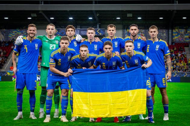 UKRAINE - NORTHERN IRELAND Team photo of Ukraine during UEFA Nations League - League B - Group B2 - Matchday 3 - football match between Ukraine and Northern Ireland. Anton Malatinsky Stadium, City Arena, Trnava, Slovakia, October 02, 2026. Photo by Branislav Racko Copyright: xx _BRR0370