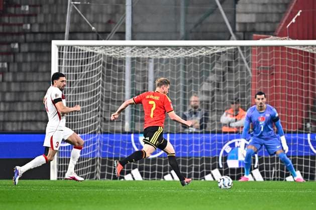 Belgium v Turkey - UEFA Nations League 2026 LIEGE, BELGIUM - OCTOBER 02 : De Bruyne Kevin forward of Belgium scores a goal during the UEFA Nations League tournament league phase matchday 3 group A1 match between Belgium and Turkey on October 2, 2026 in Liege, Belgium, 02 10 2026 Liege Belgium  Copyright: xTomasxSiskx