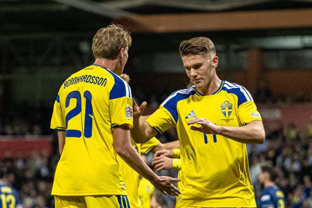 261002 Viktor Gyökeres of Sweden celebrates after scoring the 0–1 goal during the Nations League soccer match between Bosnia and Herzegovina and Sweden on October 2, 2026 in Zenica. Photo by Ludvig Thunman, BILDBYRAN. Code: LT LT0823. soccer, football, fotball, Nations League, UEFA Nations League, Bosnia and Herzegovina, Sweden, Sweden A, BBENG, celebration Copyright: LUDVIGxTHUNMAN BB261002LT112