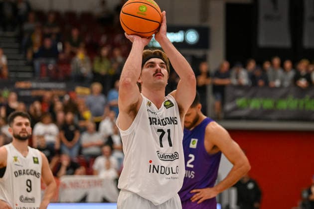 Jonathan Klusmann, Artland Dragons, 71 on free throws; Artland Dragons vs. BG Göttingen, 2nd Basketball Bundesliga, Pro A, Matchday 2, 2026–2027 season, October 2, 2026, Artland Dragons vs. BG Göttingen, 2nd Basketball Bundesliga, Pro A, Matchday 2, 2026–2027 season, October 2, 2026, Quakenbrück Copyright: xEibner-Pressefoto RobertxGertzenx EP_RGN