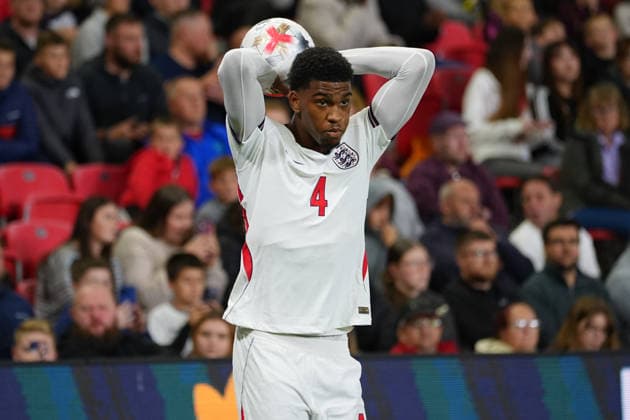 Josh Acheampong of England U21, U 21 during the UEFA U21 EURO 2027 qualifying match between England U21 and Slovakia U21 at bet365 Stadium, Stoke-on-Trent, England. (Photo by Jay Soundo) Copyright: xJayxSoundox xSportsxPressxPhotox Sportspressphoto_SPR243933