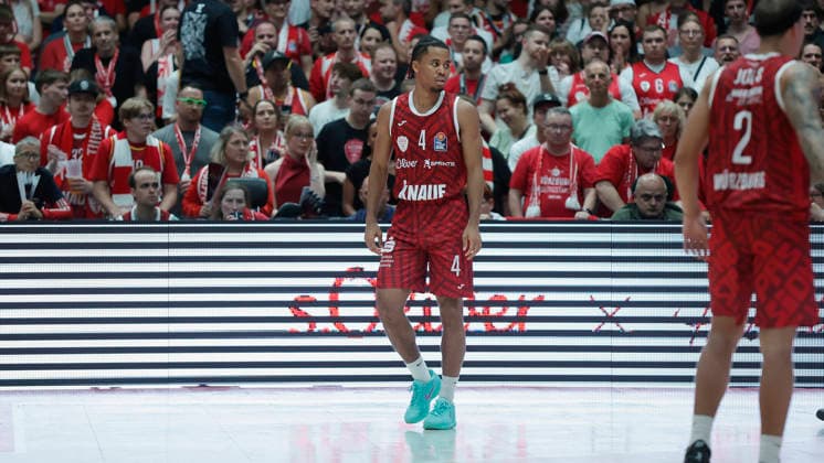 Pictured: Disappointment on the face of Sam Griffin of the Würzburg Baskets, February 4, 2026, Fitness First Würzburg Baskets vs. Telekom Baskets Bonn, easyCredit BBL, Matchday 4, Germany, 97072, tectake Arena Würzburg, Copyright: HMBxMedia xJulienxBecker
