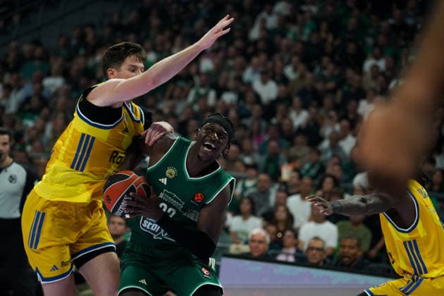 October 2, 2026, Athens, Athens, Greece: ISAAC BONGA in action during the EuroLeague basketball game between Panathinaikos AKTOR Athens and Maccabi Rapyd Tel Aviv at Telekom Center Athens, Athens, Greece, October 2, 2026. Panathinaikos AKTOR Athens Vs Maccabi Rapyd Tel Aviv  - ZUMAa226 20261002_zip_a226_007 Copyright: xGiorgosxArapekosx