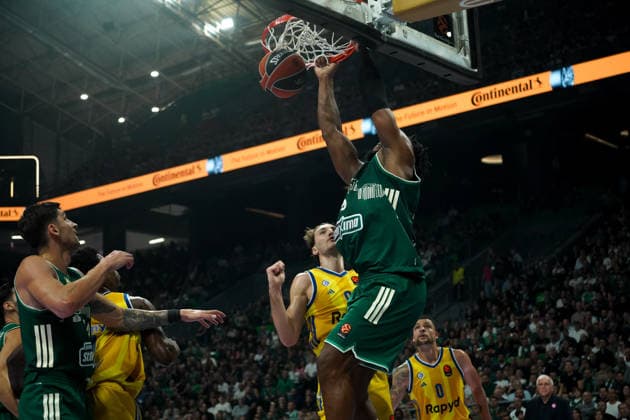October 2, 2026, Athens, Athens, Greece: GUERSCHON YABUSELE dunks the ball during the EuroLeague basketball game between Panathinaikos AKTOR Athens and Maccabi Rapyd Tel Aviv at Telekom Center Athens, Athens, Greece, October 2, 2026. Athens Greece - ZUMAa226 20261002_zip_a226_006 Copyright: xGiorgosxArapekosx