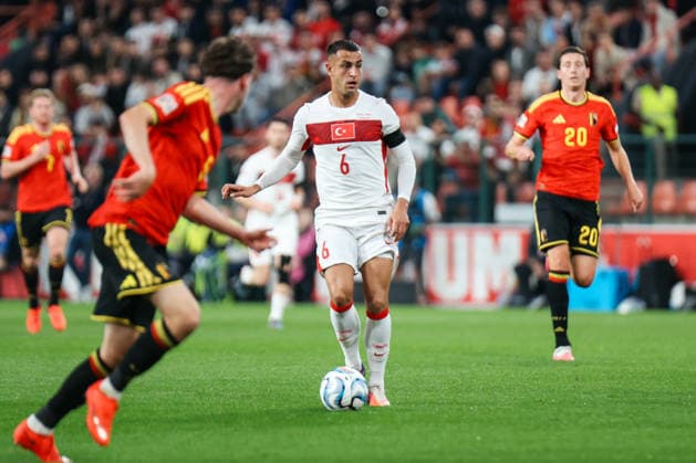 LIEGE, BELGIUM - OCTOBER 02: BartuÄü Elmaz (Türkei, 6) UEFA Nations League match between Belgium and Türkiye at Stade Maurice Dufrasne on October 02, 2026 in Liege, Belgium. Copyright: xNatachaxFreisenx