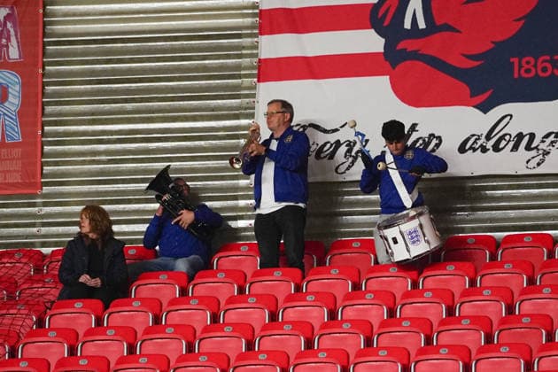 England supporters during the UEFA U21, U 21 EURO 2027 qualifying match between England U21 and Slovakia U21 at bet365 Stadium, Stoke-on-Trent, England. (Photo by Jay Soundo) Copyright: xJayxSoundox xSportsxPressxPhotox Sportspressphoto_SPR243943
