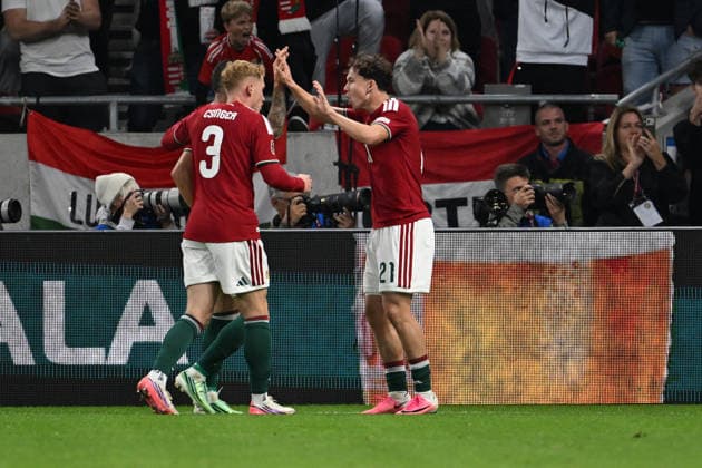 IPA89231301 - Celebration of the 1-0 goal by Milos Kerkez (Hungary) during the Nations League, Matchday 3, League B, Group B2, between Hungary and Georgia, on October 2, 2026, at the Puskás Arena in Budapest, Hungary  Copyright: xVincenzoxOrlando IPAxSportx xx IPA89231301