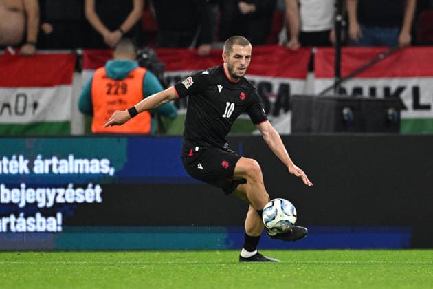 IPA89231311 - Giorgi Chakvetadze (Georgia) during the Nations League, Matchday 3, League B Group B2, between Hungary and Georgia, on October 2, 2026, at the Puskás Arena in Budapest, Hungary  Copyright: xVincenzoxOrlando IPAxSportx xx IPA89231311