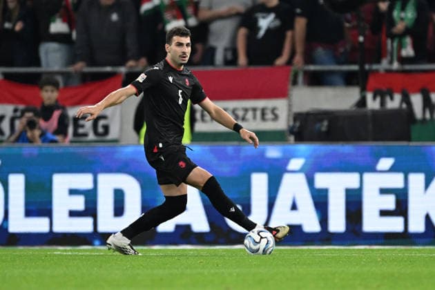 IPA89231658 - Saba Goglichidze (Georgia) during the Nations League, Matchday 3, League B Group B2, between Hungary and Georgia, on October 2, 2026, at the Puskás Arena in Budapest, Hungary  Copyright: xVincenzoxOrlando IPAxSportx xx IPA89231658