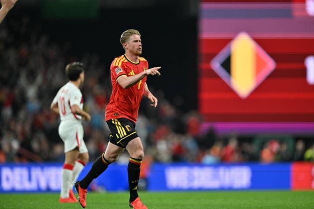 Belgium v Turkiye - UEFA Nations League LIEGE, BELGIUM - OCTOBER 02: Kevin De Bruyne (7) of Belgium celebrates after scoring a goal during the UEFA Nations League A match between Belgium and Turkiye at Maurice Dufrasne Stadium in Liege, Belgium on October 02, 2026. Mustafa Yalcin Anadolu Liege Belgium. Editorial use only. Please get in touch for any other usage.  Copyright: x2026xAnadoluxMustafaxYalcinx