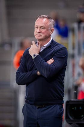 UKRAINE - NORTHERN IRELAND Head coach of Northern Ireland Michael O Neill during UEFA Nations League - League B - Group B2 - Matchday 3 - football match between Ukraine and Northern Ireland. Anton Malatinsky Stadium, City Arena, Trnava, Slovakia, October 02, 2026. Photo by Branislav Racko Copyright: xx 080A9448