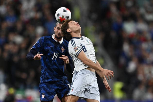 Db Parigi 02 10 2026 - Nations League Francia-Italia foto Daniele Buffa Image nella foto: Nicolo Barella-Adrien Rabiot 