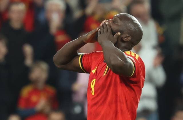 Belgium s Romelu Lukaku celebrates after scoring during pictured during a soccer game between Belgian national team, Nationalteam Red Devils and Turkey, on Friday 2 October 2026 in Liege, the third game of the UEFA Nations League group stage. VIRGINIExLEFOUR  x188570938x