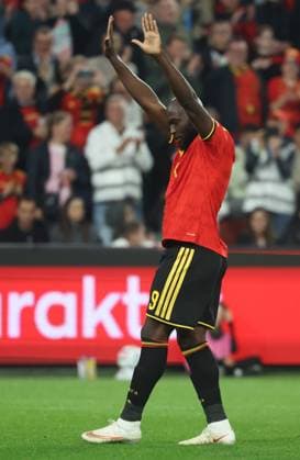 Belgium s Romelu Lukaku celebrates after scoring during pictured during a soccer game between Belgian national team, Nationalteam Red Devils and Turkey, on Friday 2 October 2026 in Liege, the third game of the UEFA Nations League group stage. VIRGINIExLEFOUR  x188570940x