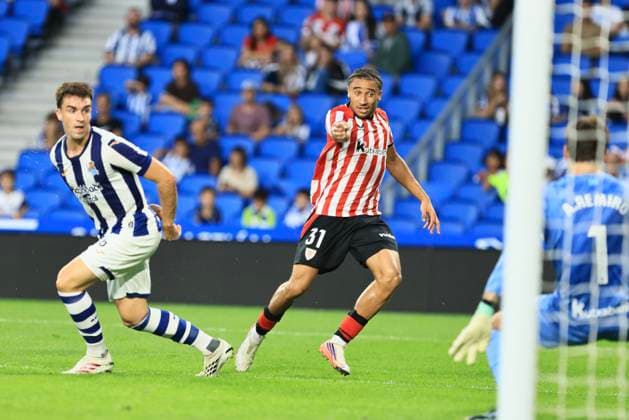 ESP Euskal Herria Txapela Real Sociedad Atlético Madrid Johaneko Louis Jean of Athletic during the friendly match Euskal Herria Txapela 2026 27 between Real Sociedad and Atlético Madrid, played at Anoeta Stadium in Gipuzkoa on September 14, 2026, in Spain. Spanish Soccer Copyright: xAgenciaxLOFx