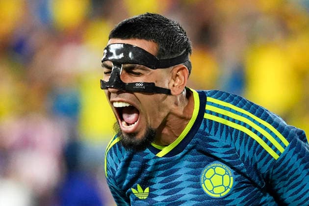 Daniel Munoz of Colombia reacts during a friendly match at Sports Illustrated Stadium in New Jersey, United States, 02 October 2026. Friendly Match - Colombia vs. Paraguay !ACHTUNG: NUR REDAKTIONELLE NUTZUNG!  Copyright: xÁngelxColmenaresx AME2294 20261003-55021573599_1