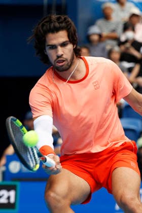 October 3, 2026, Tokyo, Japan: Carlos Alcaraz (Spain) returns a shot against Matteo Arnaldi (Italy) during their Round of 16 match at the Kinoshita Group Japan Open Tennis Championships at Ariake Colosseum in Tokyo. The tournament runs from September 29 to October 6. Alcaraz won 7-6(6), 6-1. Tokyo Japan - ZUMAm191 20261003_aap_m191_032 Copyright: xRodrigoxReyesxMarinx