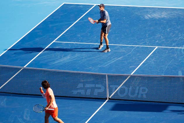 October 3, 2026, Tokyo, Japan: (From bottom to top) Carlos Alcaraz (Spain) reacts against Matteo Arnaldi (Italy) during their Round of 16 match at the Kinoshita Group Japan Open Tennis Championships at Ariake Colosseum in Tokyo. The tournament runs from September 29 to October 6. Alcaraz won 7-6(6), 6-1. Tokyo Japan - ZUMAm191 20261003_aap_m191_048 Copyright: xRodrigoxReyesxMarinx