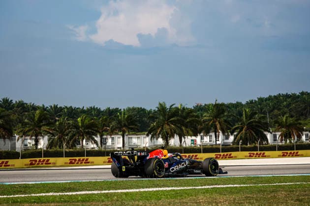 03 VERSTAPPEN Max (Netherlands), Red Bull Racing Ford RB22, action from the 2026 Formula 1 Bahrain Grand Prix in Malaysia 2026 Formula 1 Bahrain Grand Prix in Malaysia 03 VERSTAPPEN Max (Netherlands), Red Bull Racing Ford RB22, action F1 GP 16 Bahrain 2026 in Malaysia 03 VERSTAPPEN Max nld, Red Bull Racing Ford RB22, action during the 2026 Formula 1 Bahrain Grand Prix in Malaysia, the 16th round of the 2026 Formula One World Championship from October 2 to 4, 2026 at the Sepang International Circuit in Sepang, Malaysia. Photo by Xavier Bonilla, DPPI Malaysia