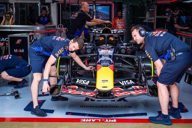 Oracle Red Bull Racing during Practice sessions of Saturday of Formula 1 Gulf Air Bahrain Grand Prix in Malaysia 2026 at Sepang International Circuit in Sepang, Malaysia. Round 16 of 23 of the 2026 FIA Formula One World Championship, WM, Weltmeisterschaft held October 2-4, 2026. The race was relocated from Bahrain to Malaysia and held at Sepang International Circuit. Formula 1 Gulf Air Bahrain Grand Prix in Malaysia 2026 - Round 16 of 23 - Sepang International Circuit, Sepang, Malaysia F1-2026-R04-BHR