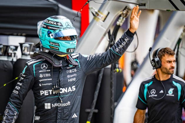 Motors - Formula 1 Photo by IPA ABACAPRESS.COM89248955 - George Russell (GBR) - Mercedes-AMG PETRONAS F1 Team during Saturday s practice sessions for the 2026 Formula 1 Gulf Air Bahrain Grand Prix in Malaysia at the Sepang International Circuit in Sepang, Malaysia. Round 16 of 23 of the 2026 FIA Formula One World Championship, WM, Weltmeisterschaft held October 2–4, 2026. The race was moved from Bahrain to Malaysia and held at the Sepang International Circuit during the 2026 Bahrain Grand Prix in Malaysia, part of the Formula 1 Championship, on October 3, 2026.  Copyright: xIPAxSport ABACAx
