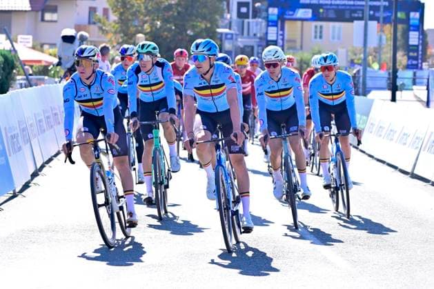 UEC 2026 Road European Championships Ljubljana 03 10 2026 LJUBLJANA, SLOVENIA - OCTOBER 03 : Evenepoel Remco (BEL) and his team mates during the training of the cycling road race of the 2026 UEC Road European Championships Ljubljana. An UCI Continental Championships cycling race of 110,5 km with start and finish in Sencur on October 3, 2026 in Ljubljana, Slovenia, 03 10 2026 Ljubljana Slovenia  Copyright: xJanxDexMeuleneirx